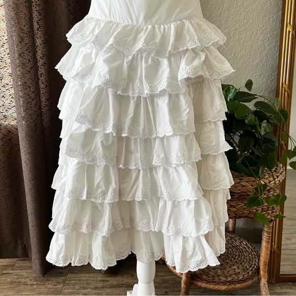 Vintage Betsey Johnson Runway Tiered Eyelet Cotton Lace Dress - Picture 9 of 17